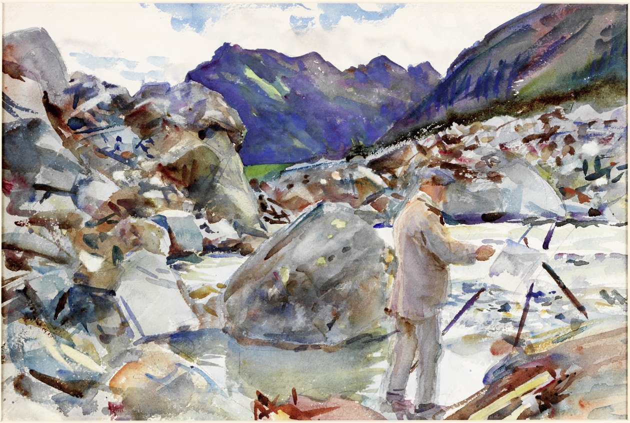 Un ruisseau glaciaire dans les Alpes, c.1904 - John Singer Sargent