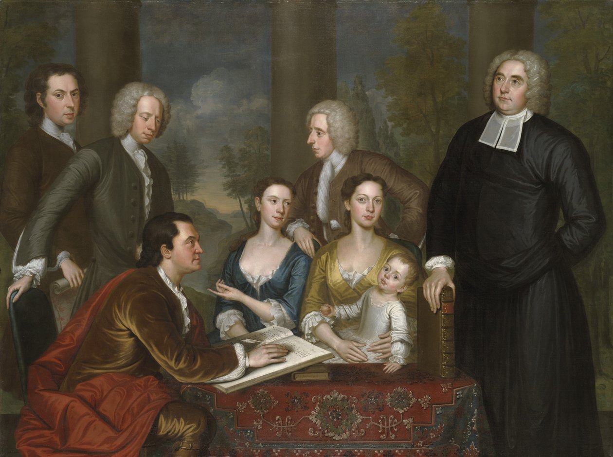 Le Groupe des Bermudes, Doyen Berkeley et son entourage, 1728, retravaillé en 1739 - John Smibert