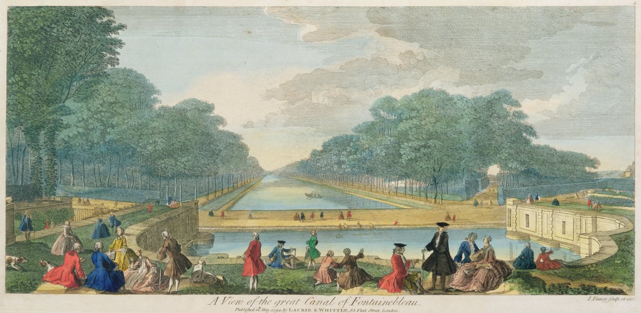 Vue du grand canal de Fontainebleau, publiée en 1794 - John Tinney