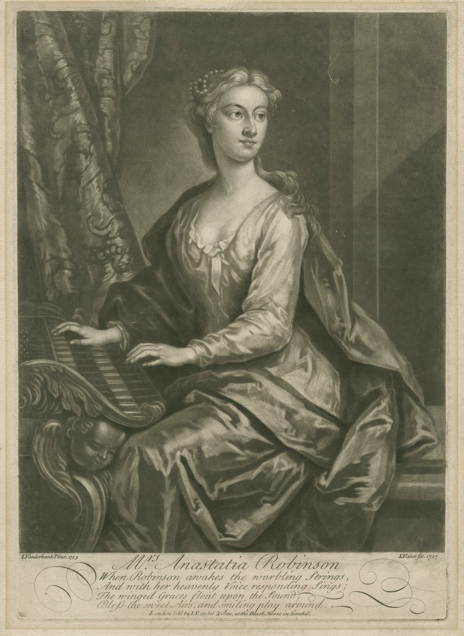 Mme Anastasia Robinson, gravée par John Faber le Jeune, 1727 - John Vanderbank