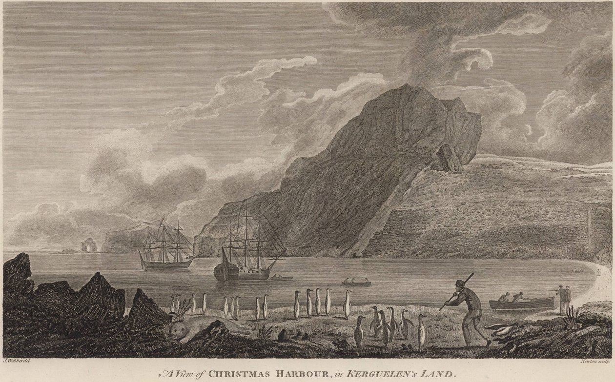 Navires de James Cook à Christmas Harbour, îles Kerguelen, décembre 1776 - John Webber