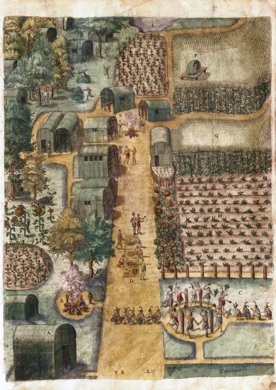Le village indien de Secoton, c.1570-80 - John White