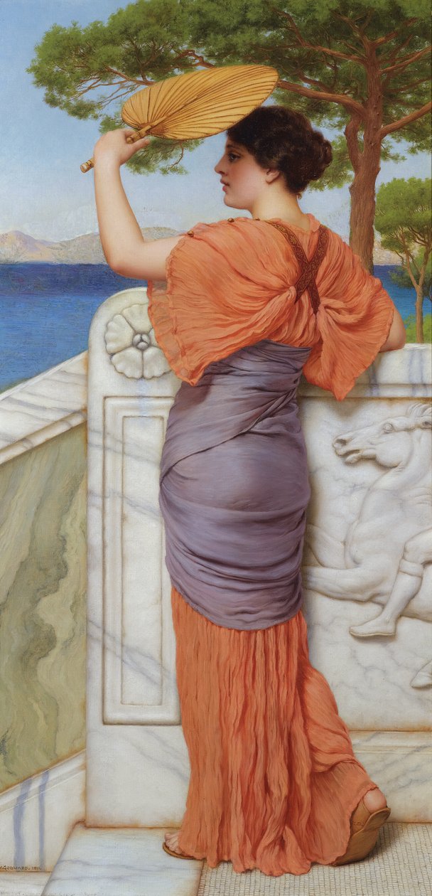 Sur le balcon - John William Godward
