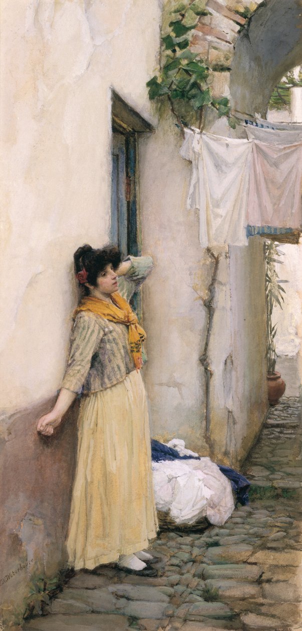 Jeune fille italienne - John William Waterhouse
