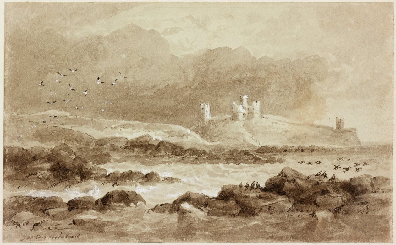 Dunstanburgh depuis le sud - John Wilson Carmichael