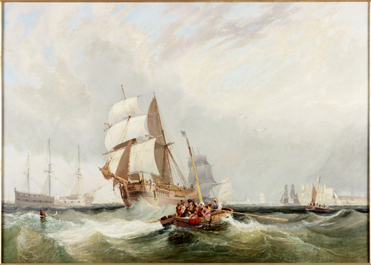 Navigation côtière, un bateau transportant des passagers - John Wilson Carmichael