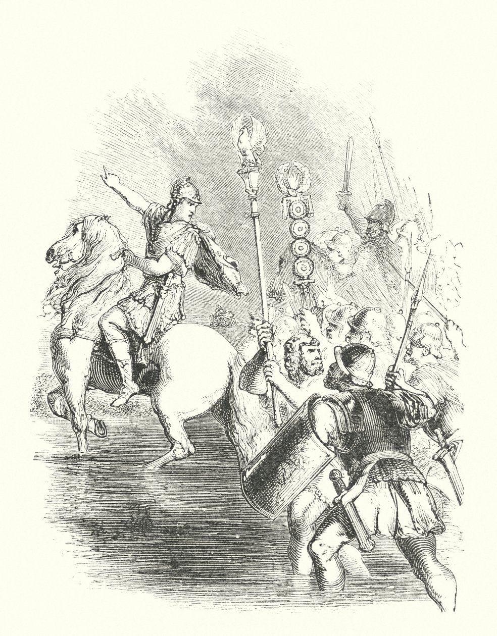 César traversant le Rubicon - John (after) Gilbert