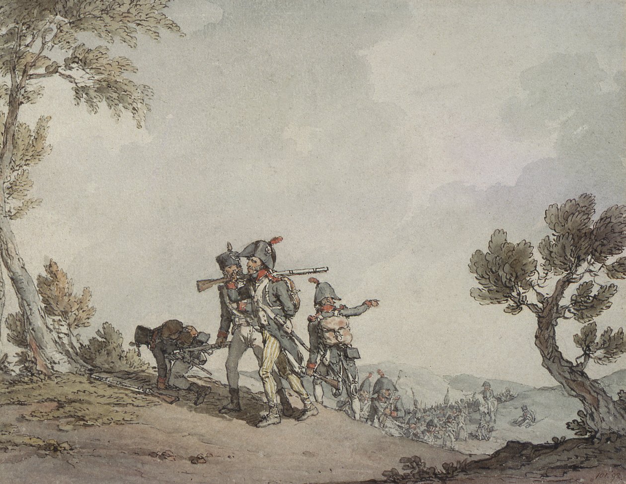 Soldats français en marche - John Augustus Atkinson
