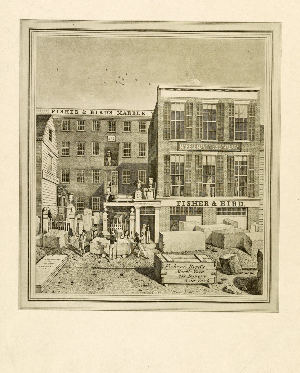 Marbrerie de Fisher & Bird, pub. 1836 (gravure) - John Baker