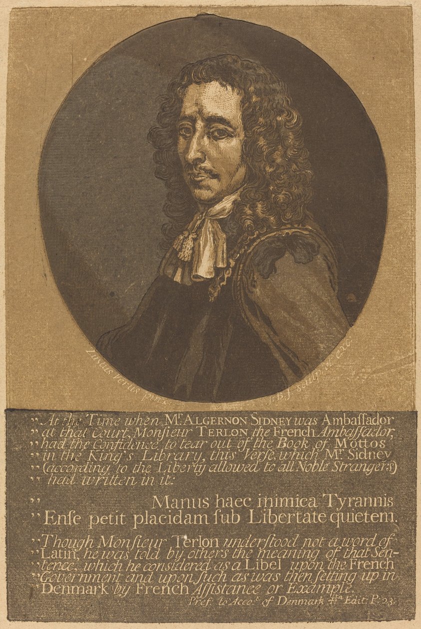 Algernon Sidney - John Baptist Jackson after Justus van Verus