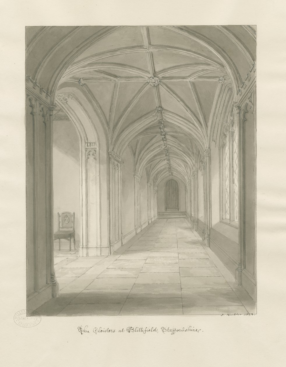 Blithfield Hall - Cloîtres - John Buckler