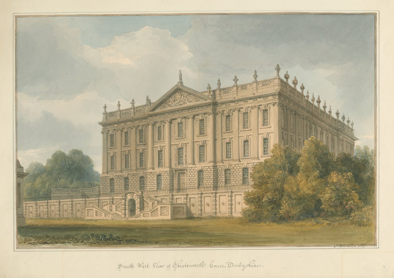 Derbyshire - Chatsworth House - John Buckler