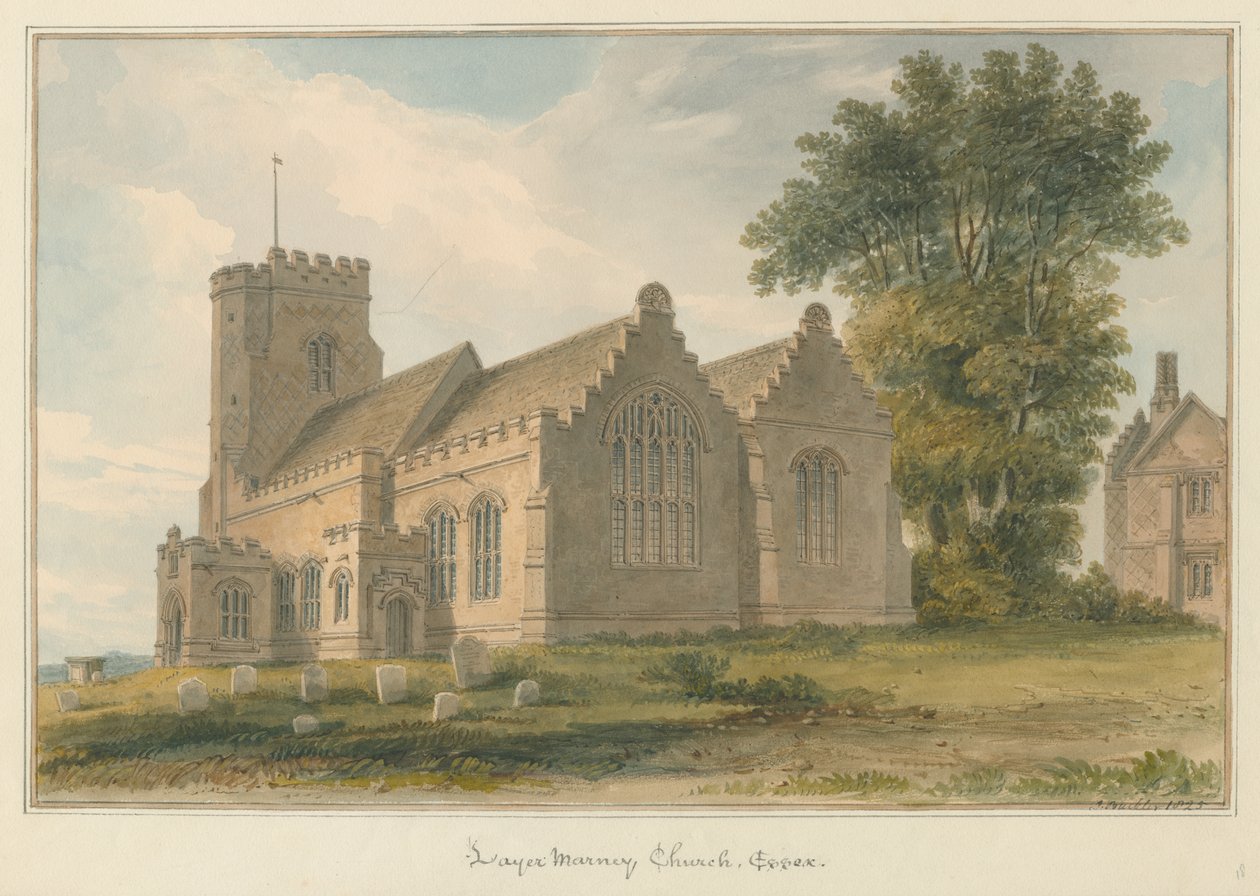 Essex - Église de Layer Marney, 1825 - John Buckler