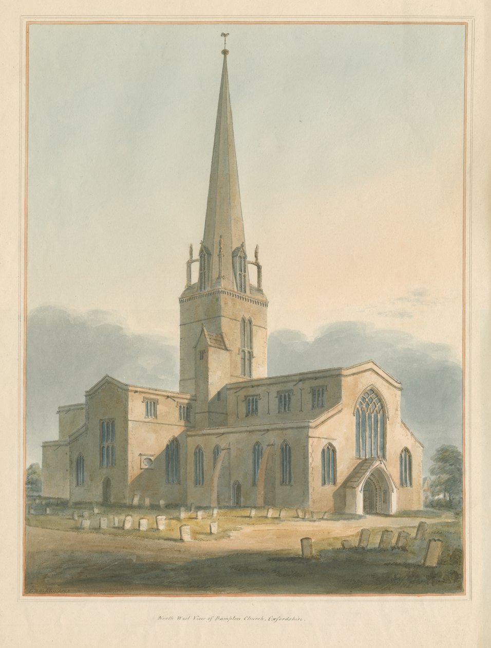 Oxfordshire - Église de Bampton, 1802 - John Buckler