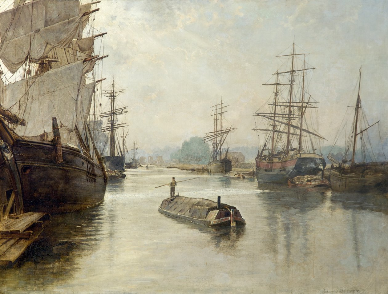 Les docks de Gloucester, avant 1922 - John Collier