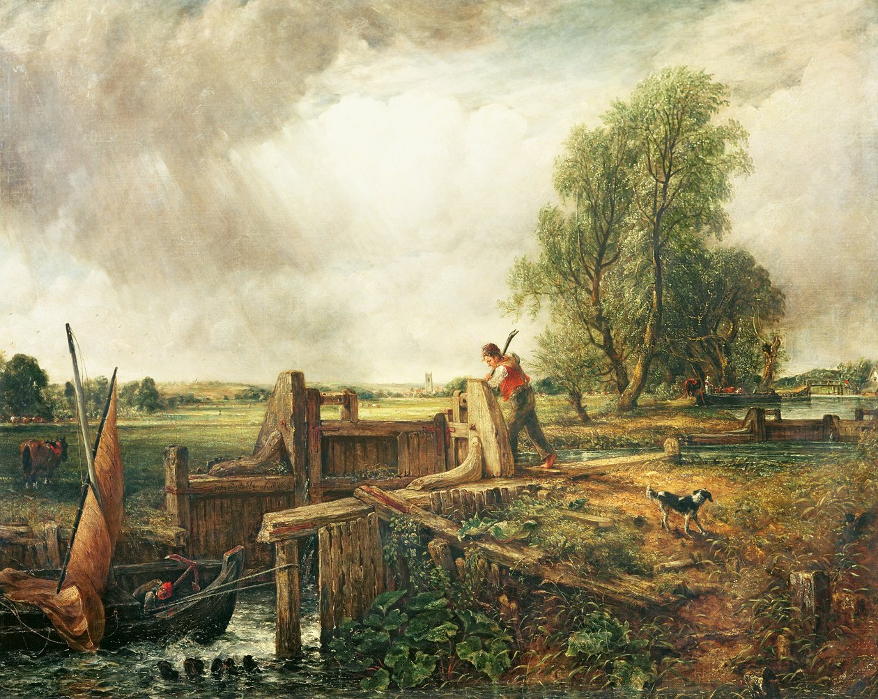 Un bateau passant une écluse - John Constable