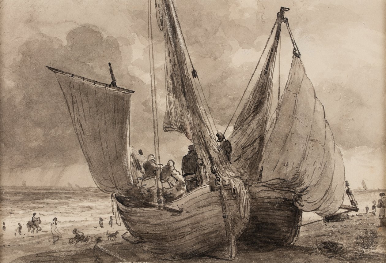 Lugger et bateau Hog, Brighton - John Constable