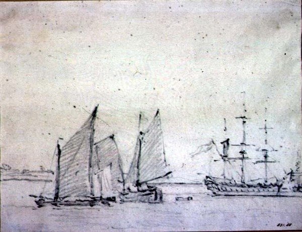 Navires sur la Tamise - John Constable