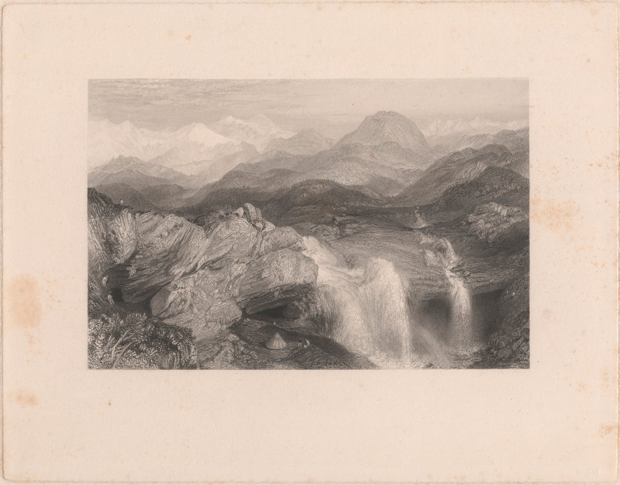 Chutes près de la source de Jumna - John Cousen
