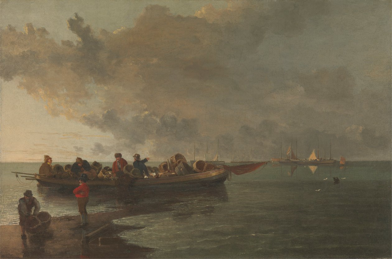 Une barge avec un soldat blessé - John Crome
