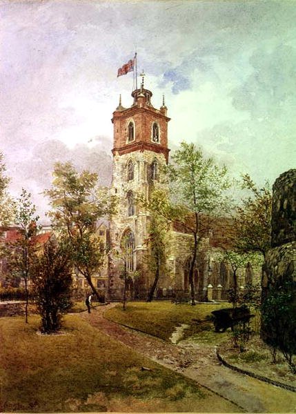 Vue sud-ouest de Saint-Gilles, Cripplegate - John Crowther