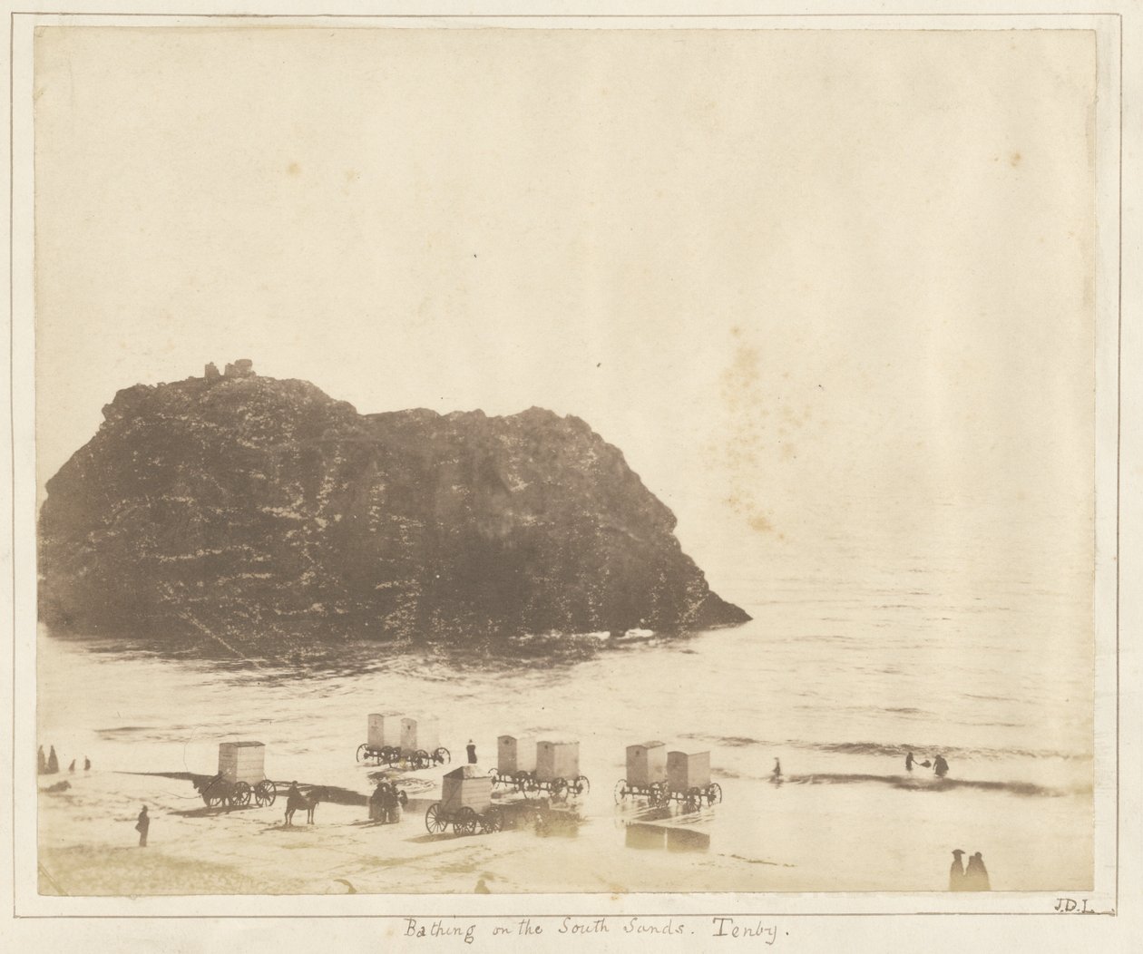 Baignade sur les plages du sud, Tenby. - John Dillwyn Llewelyn