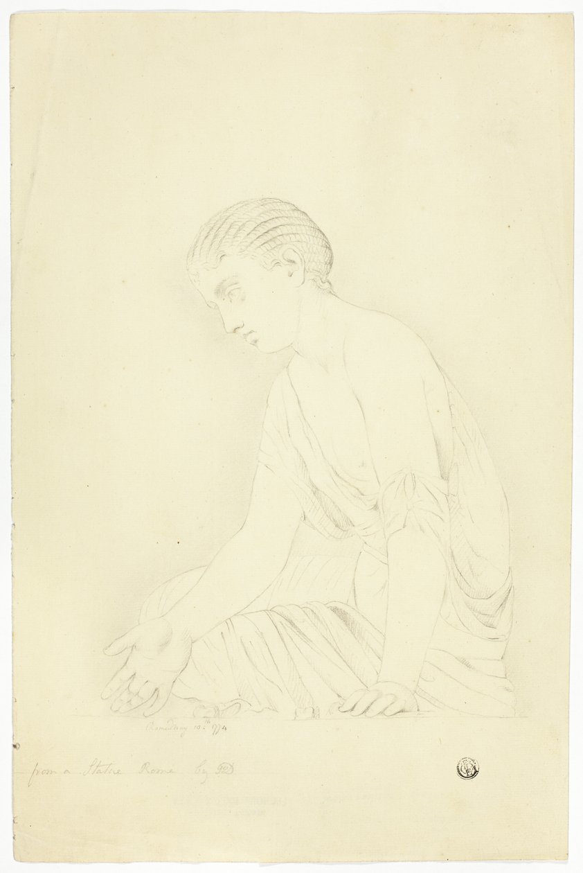 Statue de fille assise - John Downman