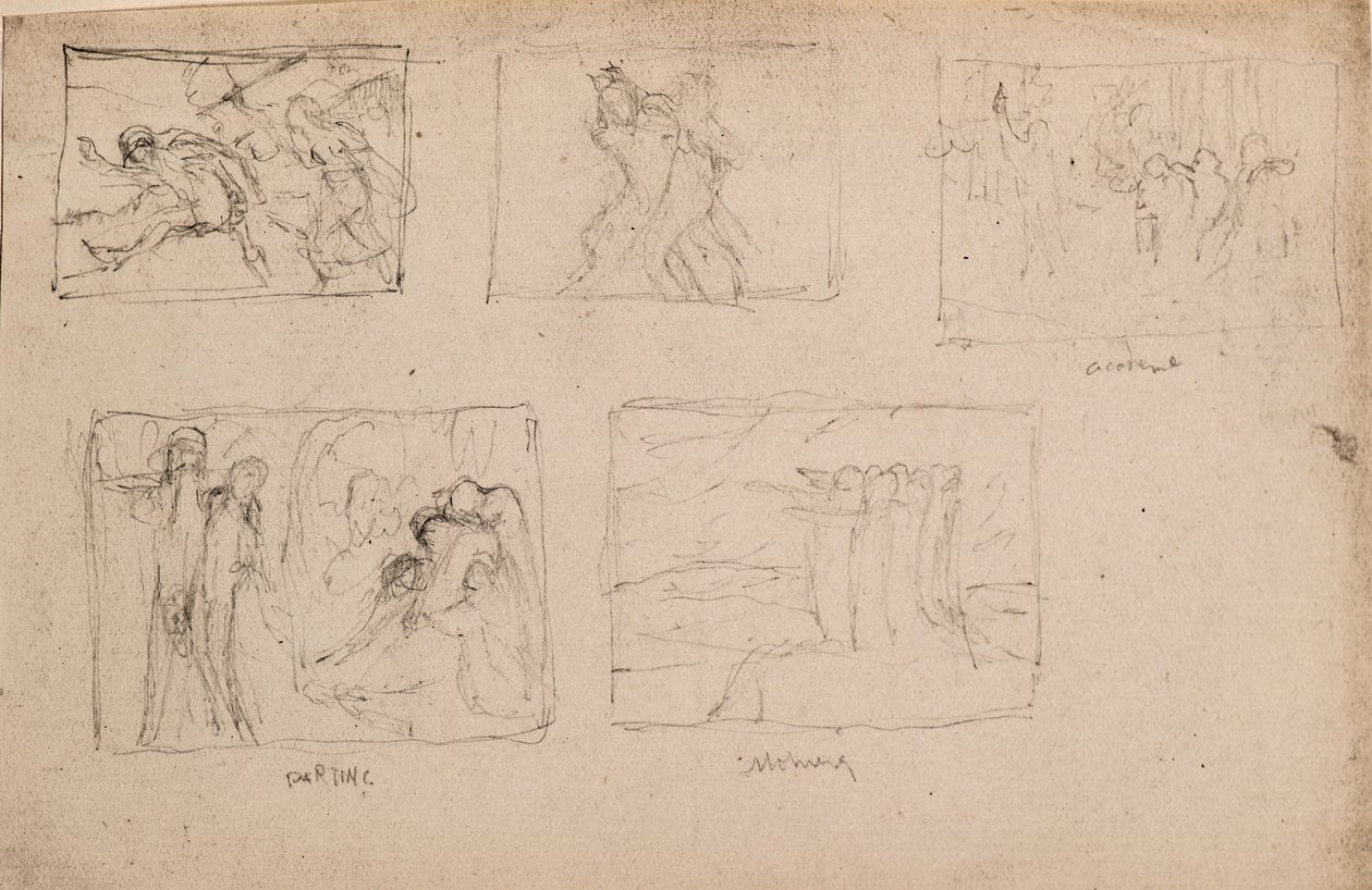 Sans Titre [Cinq croquis de figures] - John Duncan