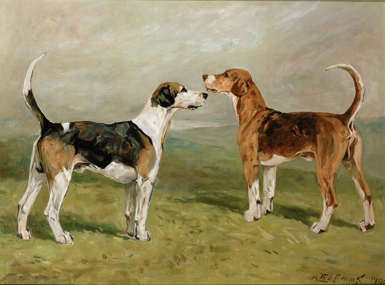 Deux Chiens dans un Paysage - John Emms