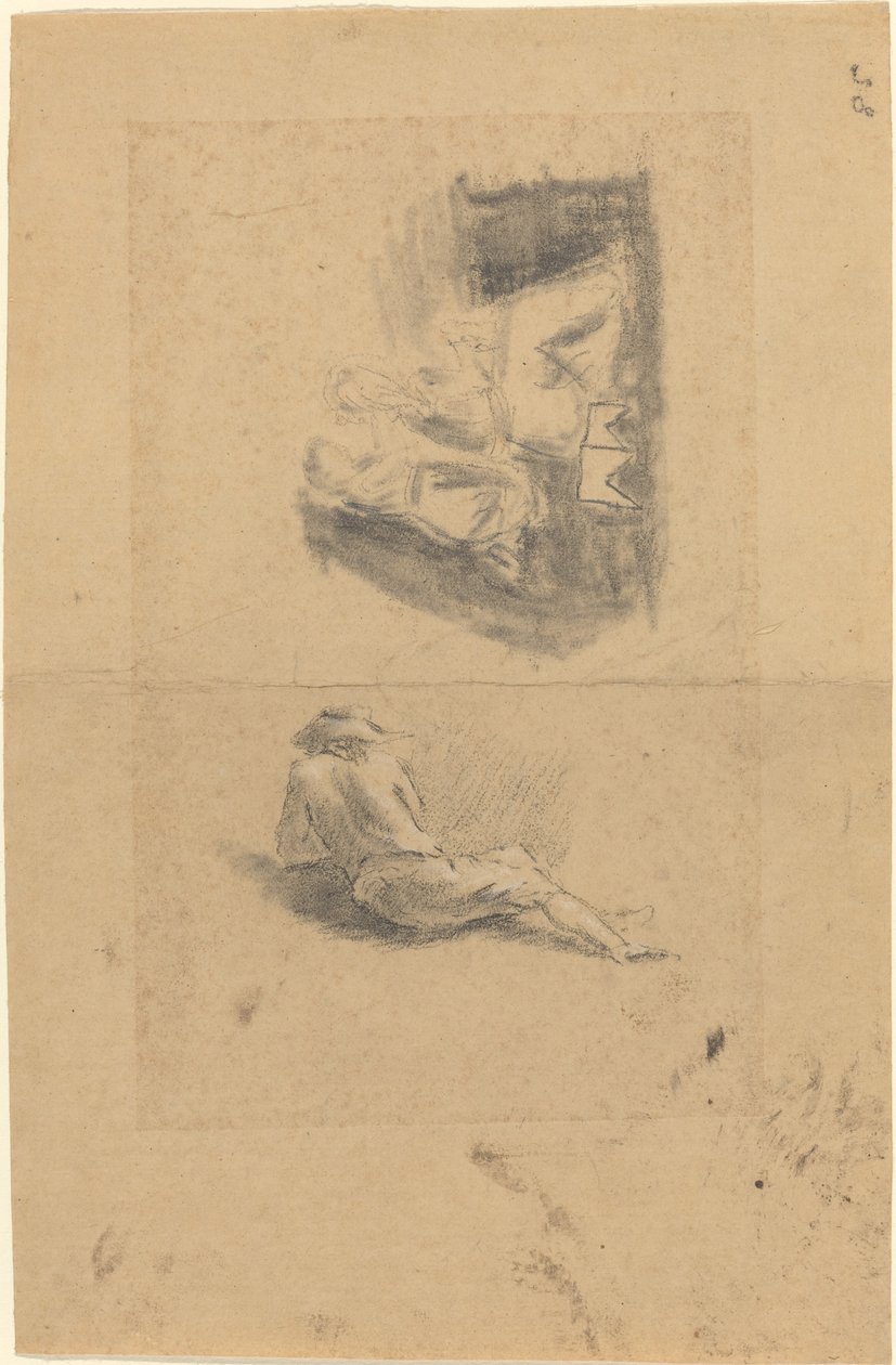 Homme allongé; Deux femmes - John Flaxman