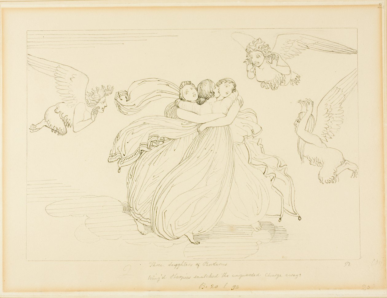Les Harpies et les filles de Pandarus - John Flaxman