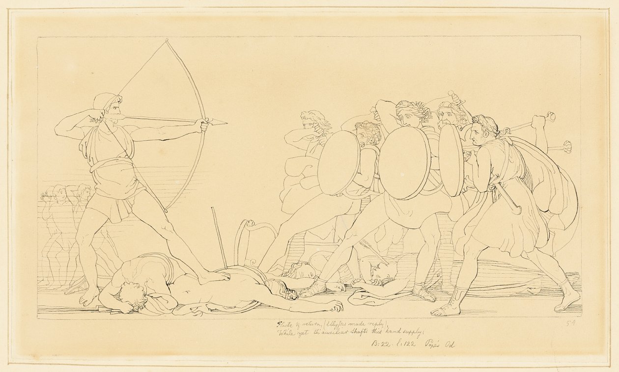 Ulysse tue les prétendants - John Flaxman