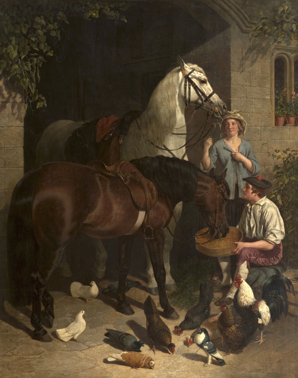 Nourrir les chevaux - John Frederick Herring Senior