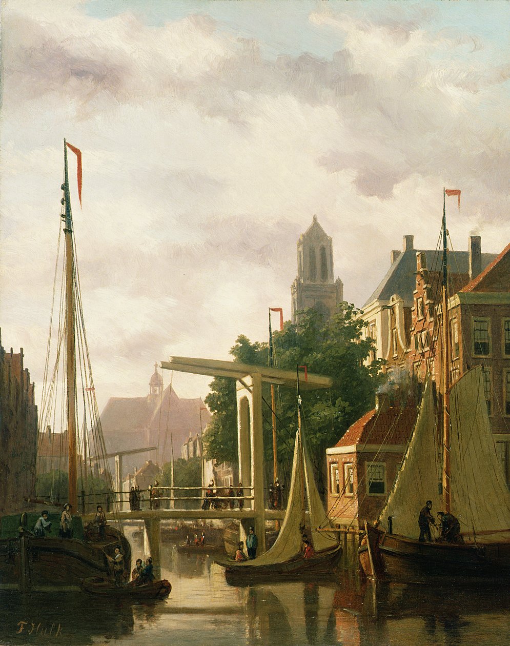 Un canal à Amsterdam - John Frederick Hulk