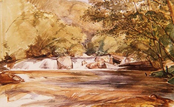Une piscine et une rivière écossaise - John Frederick Lewis