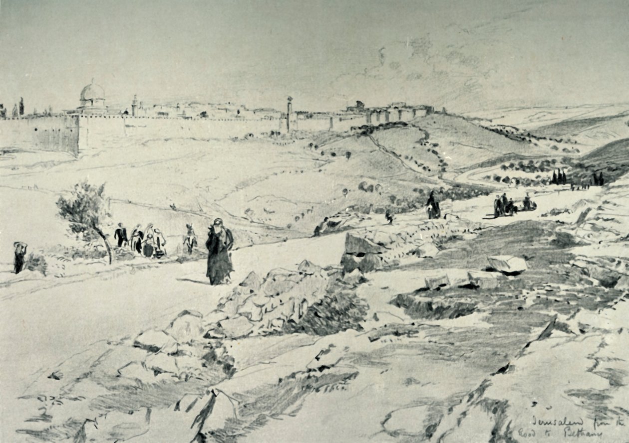 Jérusalem, avec la route de Béthanie, 1902 - John Fulleylove
