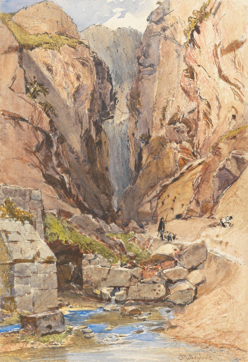 La source Castalienne, Delphes - John Fulleylove