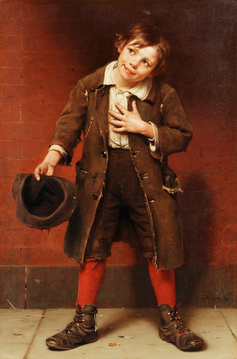 Garçon mendiant, c.1885-1887 - John George Brown