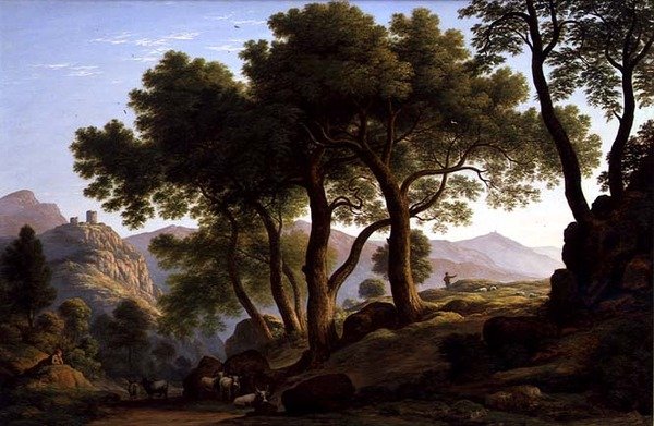 Paysage boisé romantique - John Glover