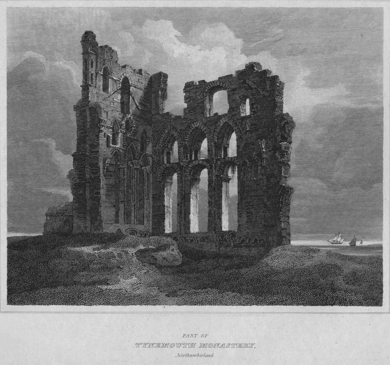 Partie du monastère de Tynemouth, Northumberland - John Greig