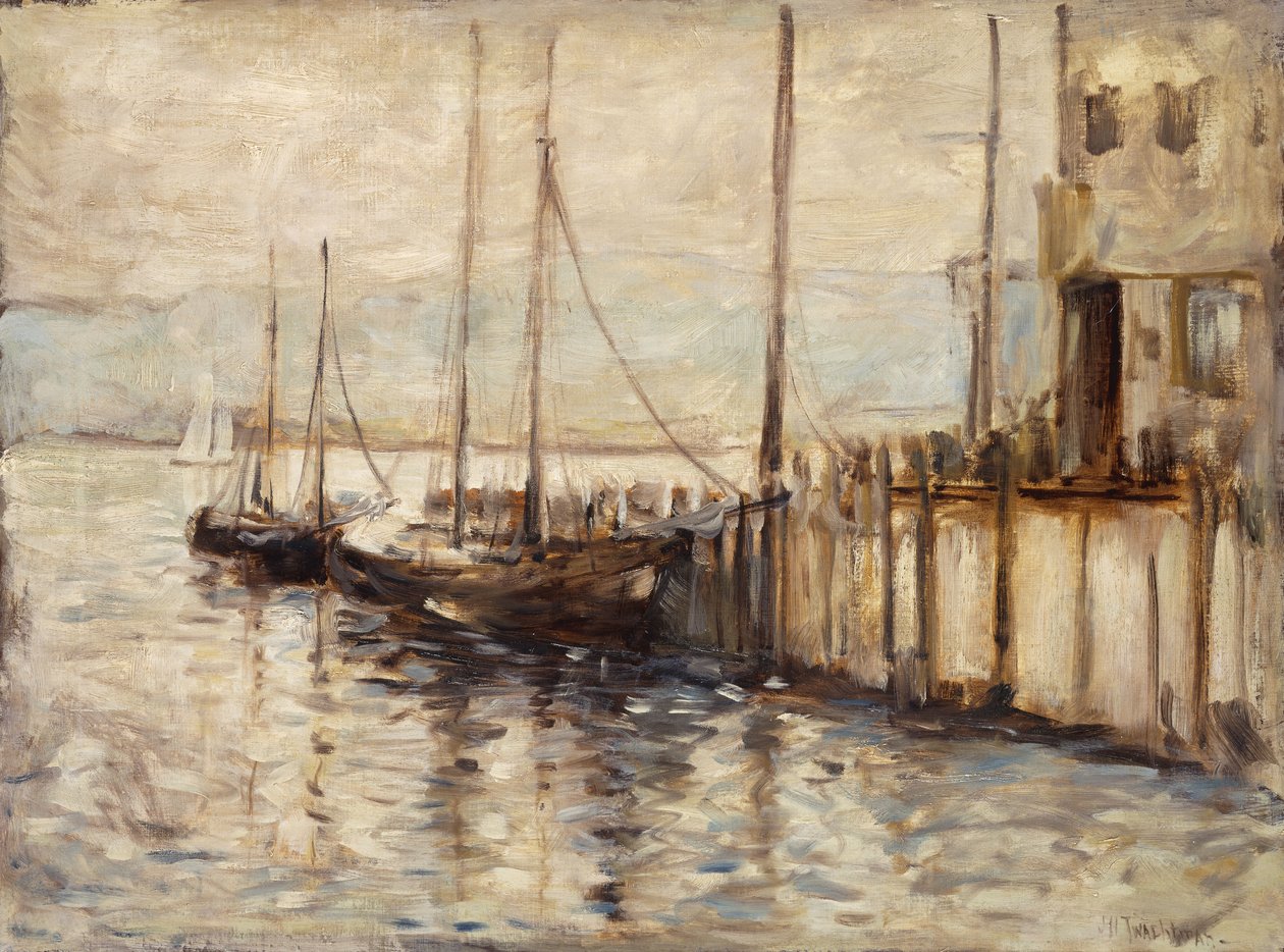 Bateau de pêche dans un port - John Henry Twachtman