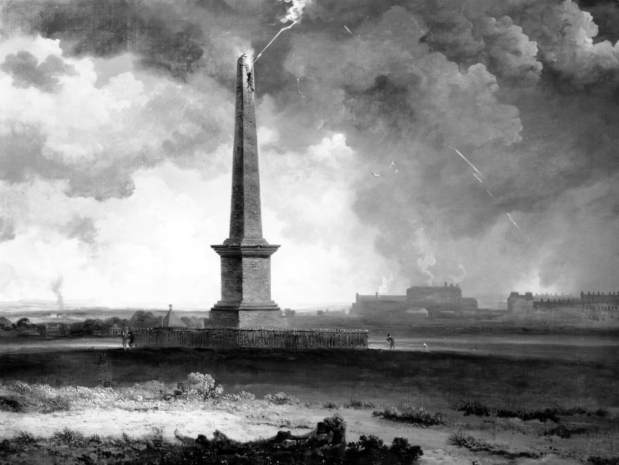 Le Monument de Nelson frappé par la foudre, c.1810 - John Knox