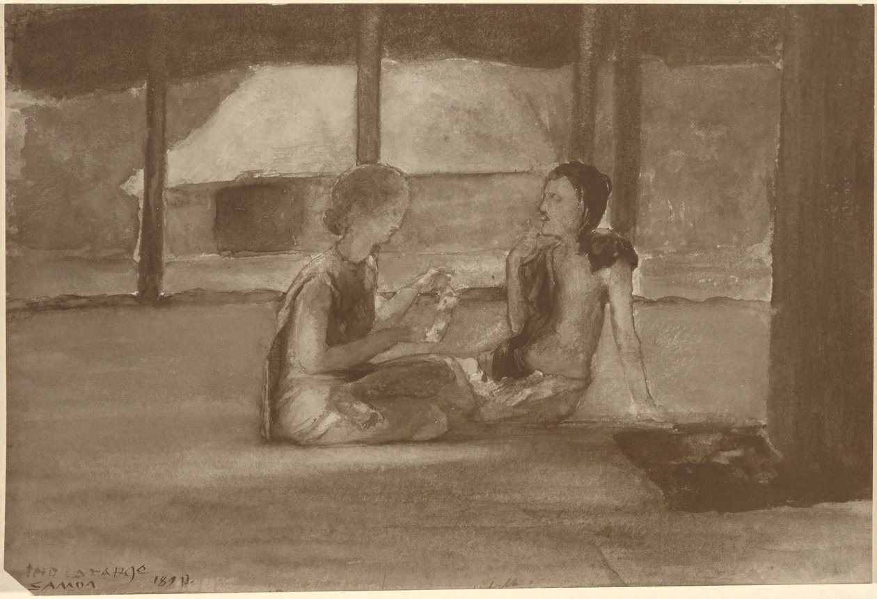 Filles dans une hutte samoane - John La Farge