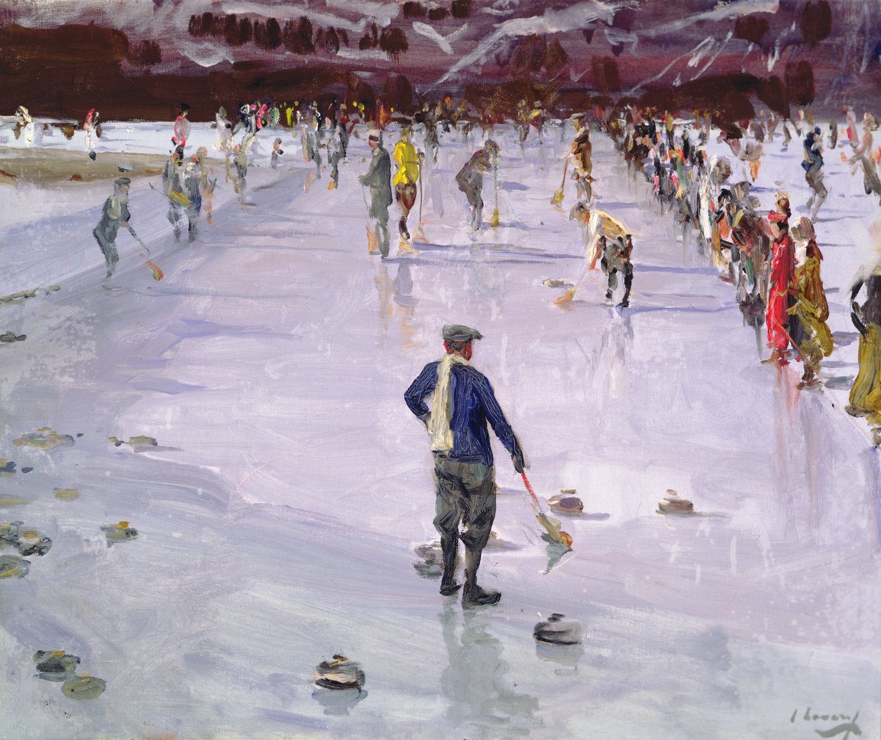 Curling à Wengen - John Lavery
