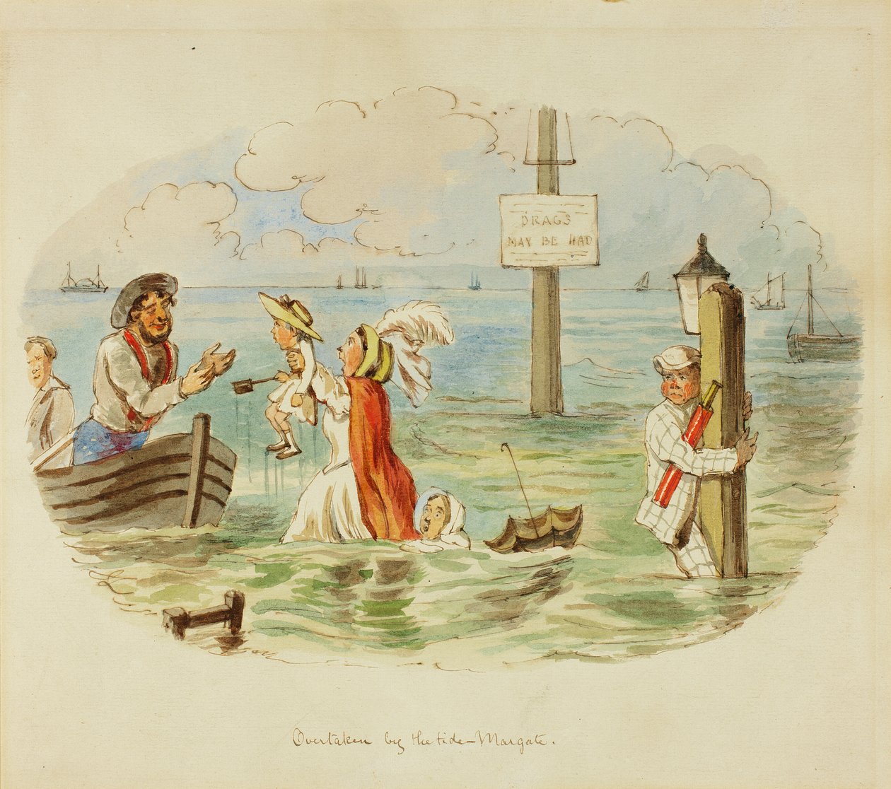 Surpris par la marée - Margate - John Leech