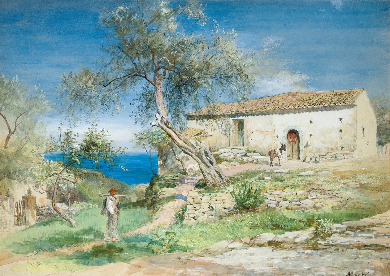Une villa à Taormina, Sicile - John MacWhirter