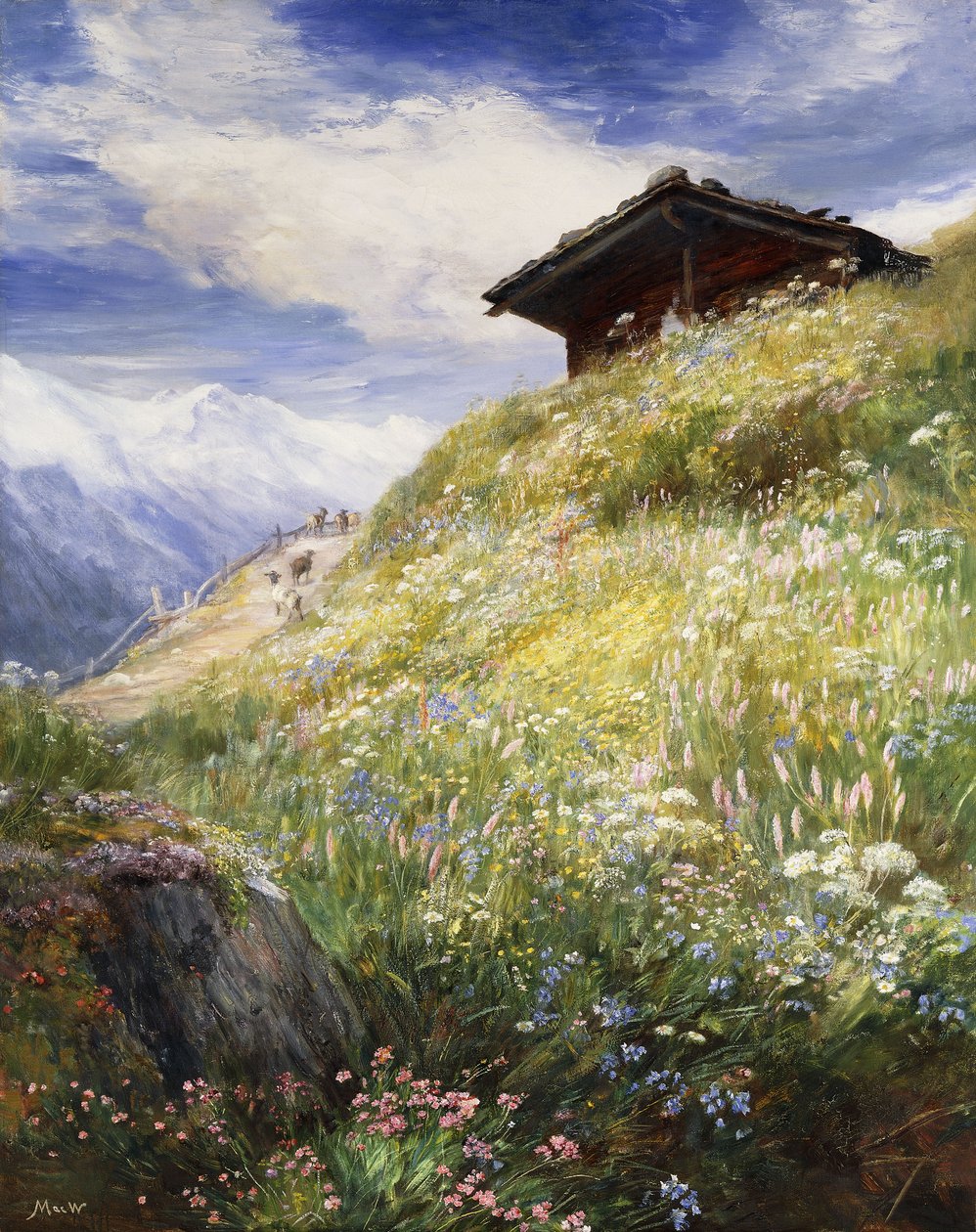 Un pré alpin, Suisse - John MacWhirter