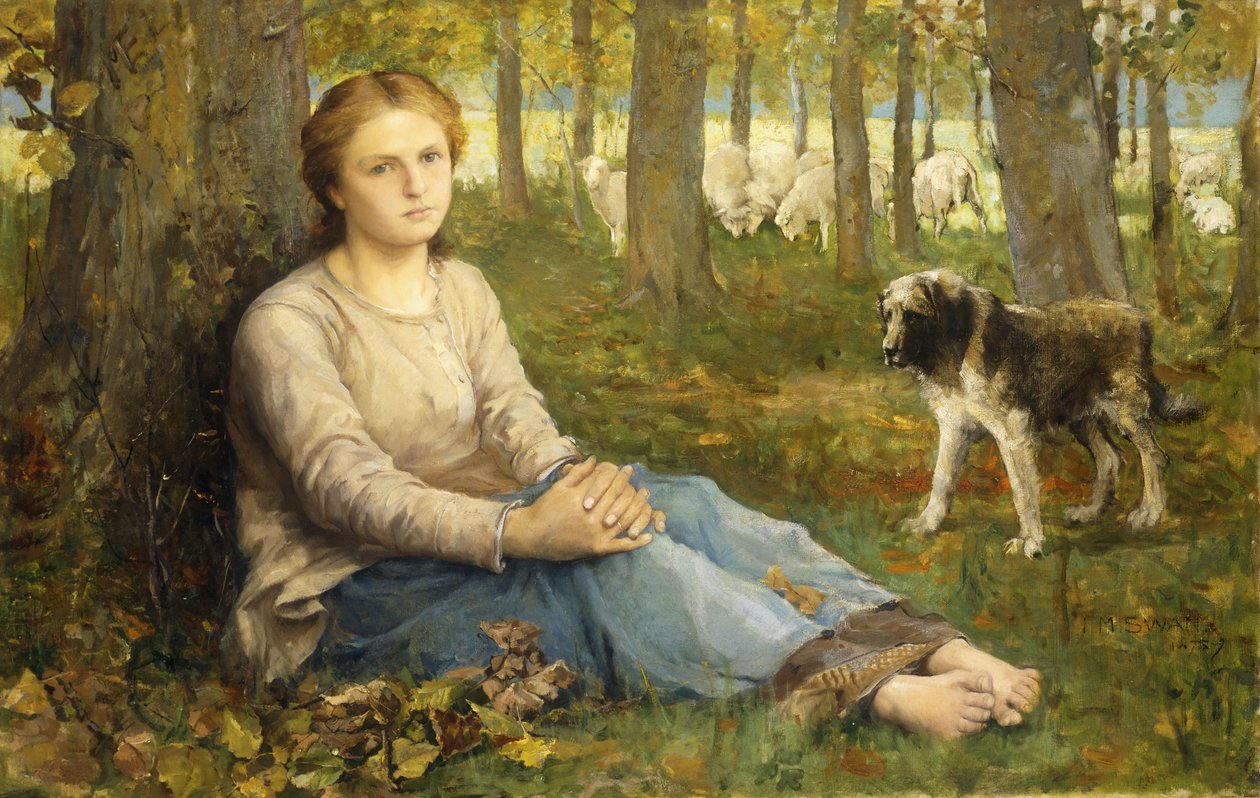 Une bergère et son troupeau, 1878-9 - John Macallan Swan