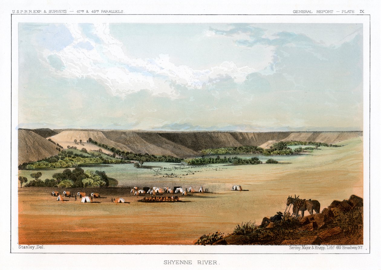 Rivière Cheyenne, USA, 1856 - John Mix Stanley