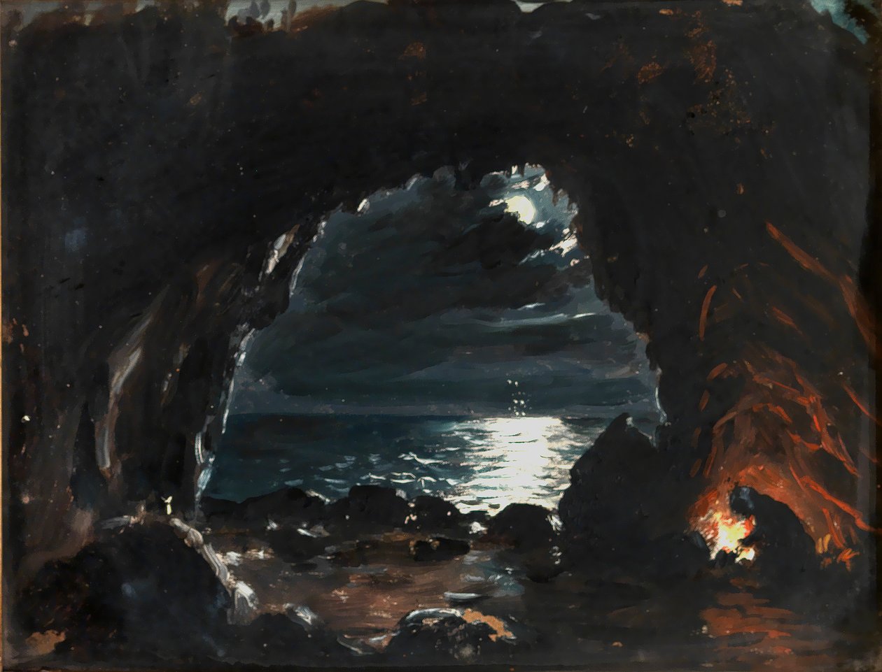 Scène de grotte, milieu-fin du 19ème siècle - John O